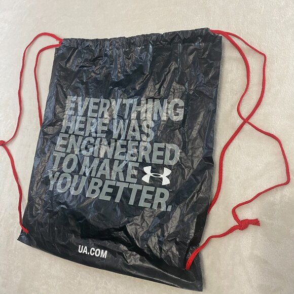 Under Armour Black Red Drawstring Bag Sack - Picture 2 of 6